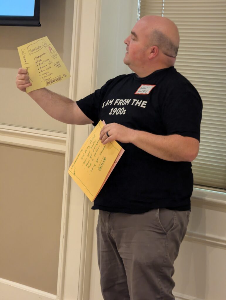 Presenting a future artifact at the strategic foresight workshop