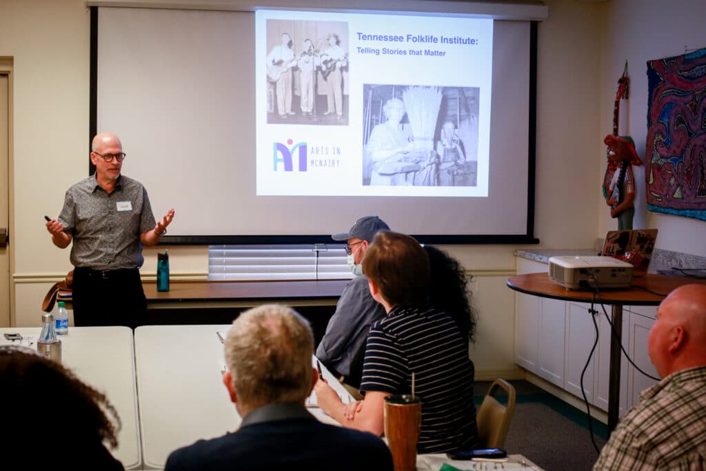 Dr. Shawn Pitts presents at the 2023 Tennessee Folklife Institute.